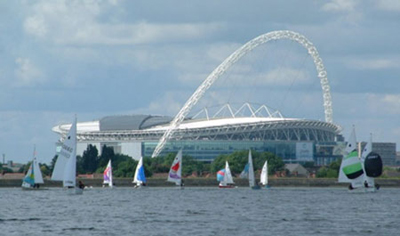 Sailing in front of Wembley Stadium